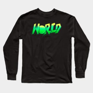 Green "World" graffiti Long Sleeve T-Shirt